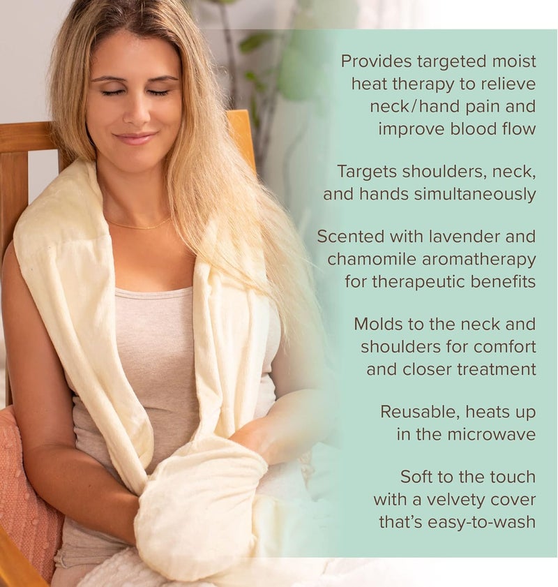 Bed Buddy Microwavable Neck Wrap with Hand Warmer Pockets - Lavender Scented Heating Pad for Neck and Shoulders - Image 2
